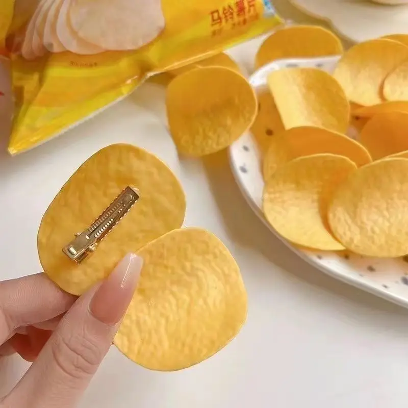 Hair Bundles - Komik patates cipsi şeklinde saç tokası,