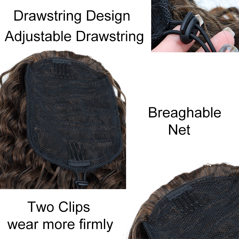 Sentetik 18 Inç Uzun Sapıkça K - Drawstring Afro Curly Puff Ponytail incelemesi ve fiyatı
