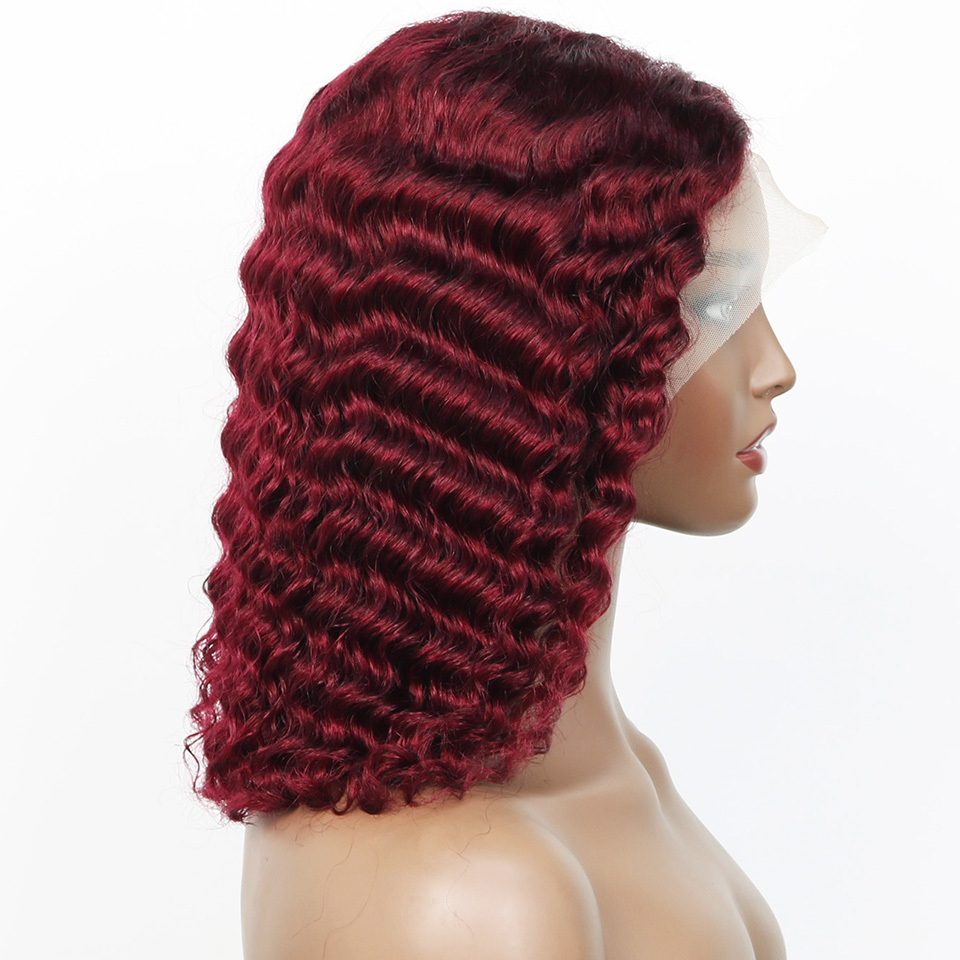 99j Bordo Rengi, Derin Kesimli - Pre Parted 13X4 Lace Front Bob Wig incelemesi ve fiyatı