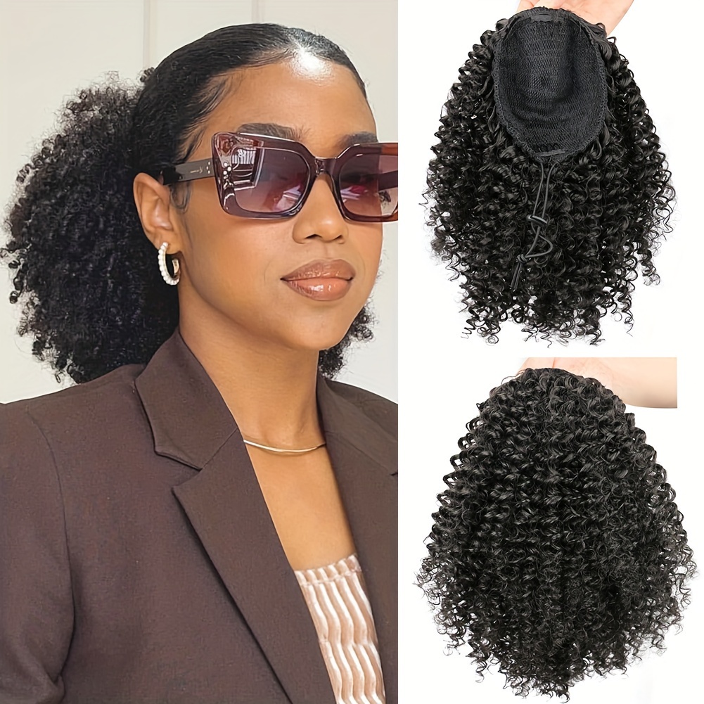 Afro Kıvırcık Topuz Peruk, Sen - Drawstring Afro Curly Puff Ponytail incelemesi ve fiyatı