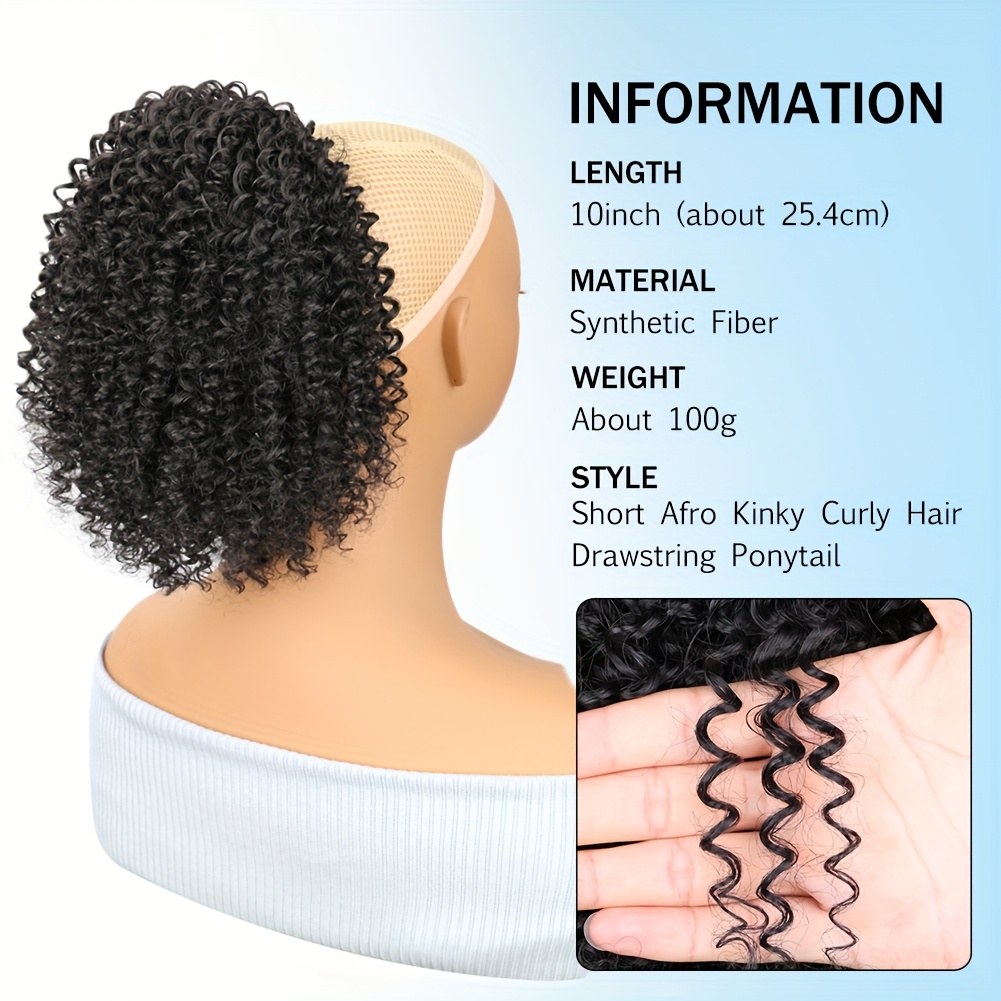 Afro Kıvırcık Topuz Peruk, Sen - Drawstring Afro Curly Puff Ponytail incelemesi ve fiyatı